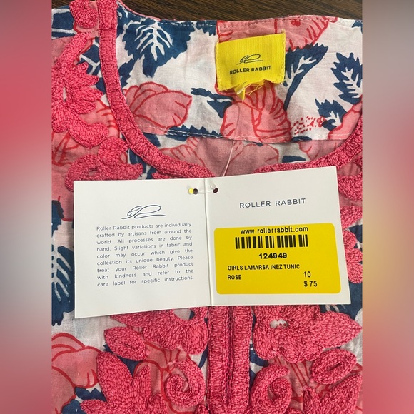Roberta Roller Rabbit Girl's Lamarsa Inez Tunic 10 Years Rose - Picture 6 of 6